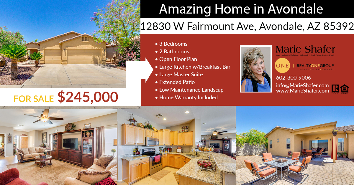 Home for sale 12830 W Fairmount Ave, Avondale, AZ 85392