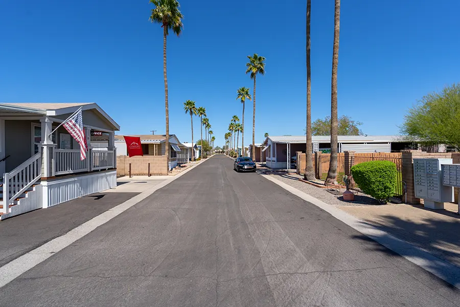 Street and sales office of McCoy Community