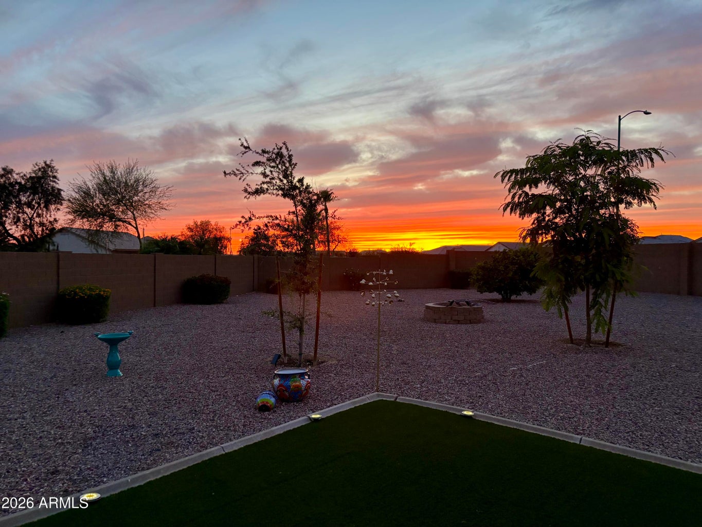 Sunset Over Back Yard Of 10408 W Ross Ave Peoria